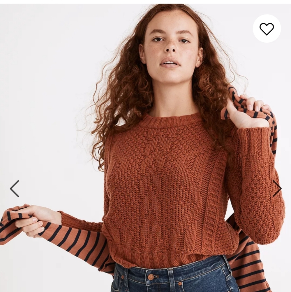 Madewell rust cabled wool/alpacal Sweater XS. Fall rust color for layeri…